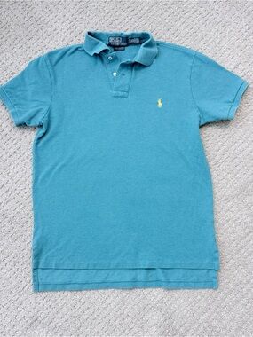 Polo by Ralph Lauren Teal Custom Fit Cotton Polo Shirt